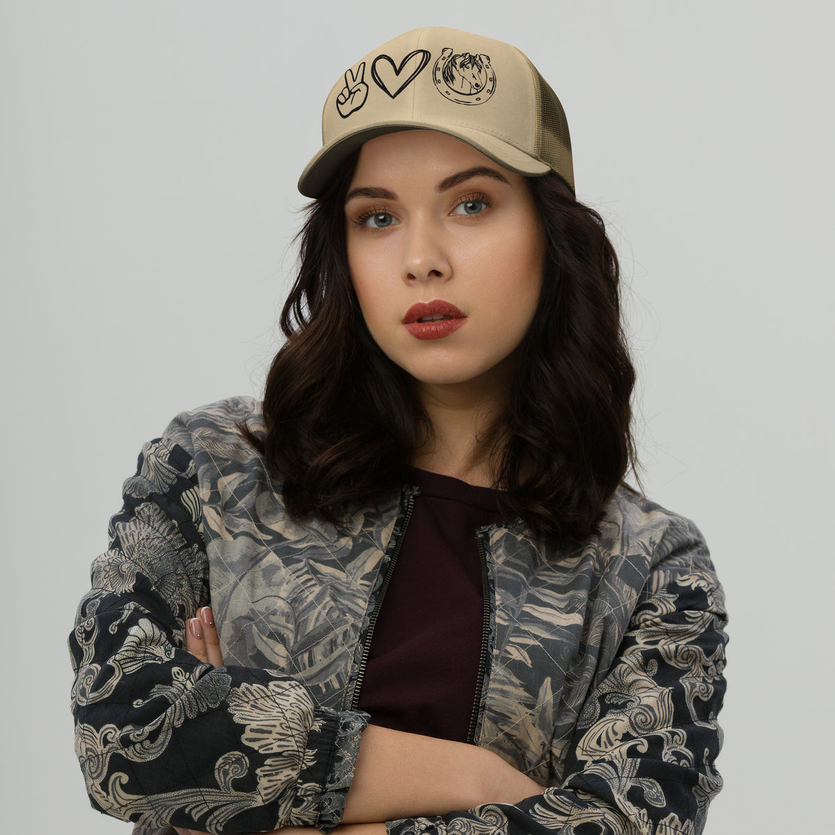 Peace, Love, Horses - Trucker Cap