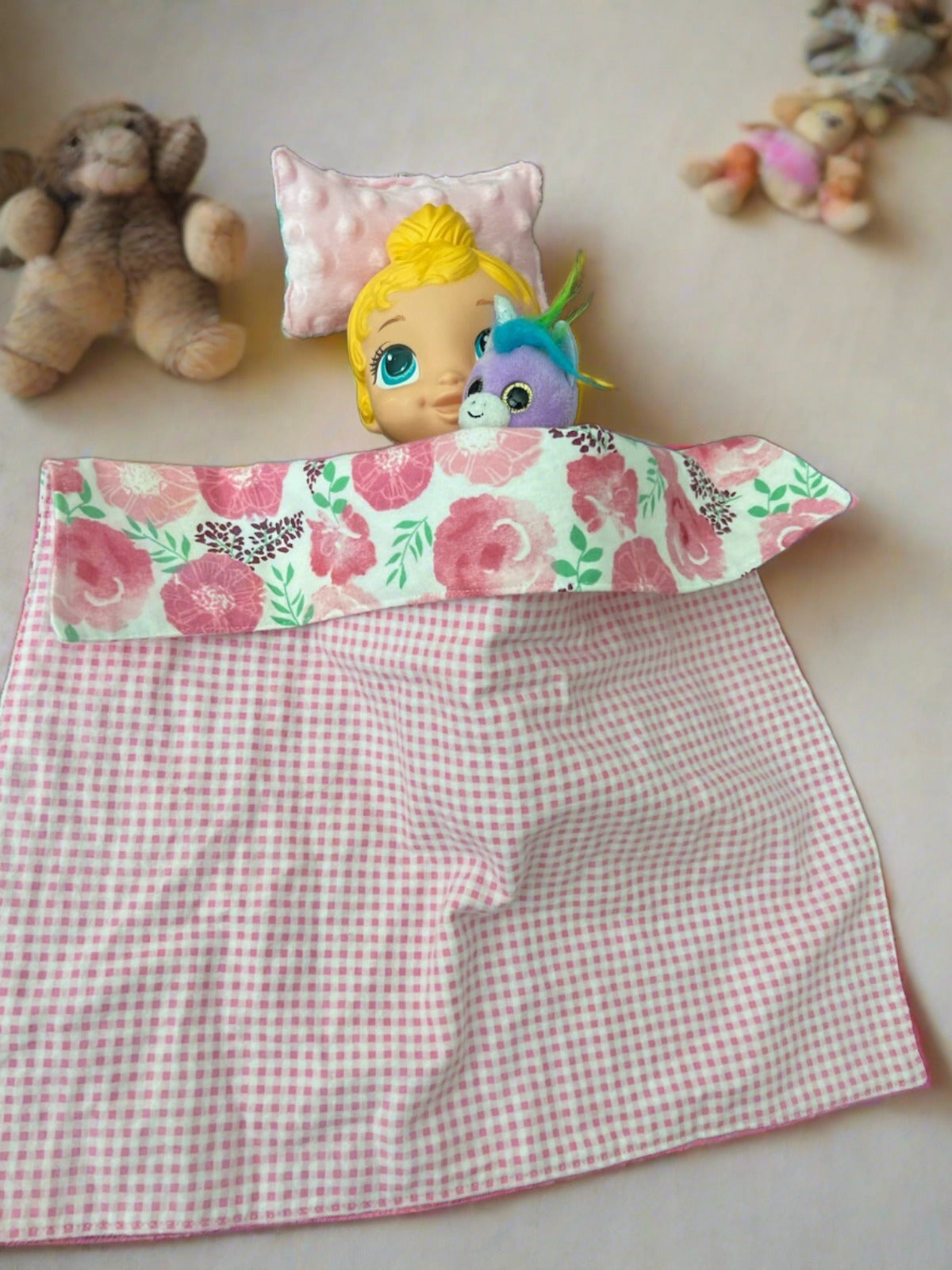 Handmade Doll Blankets & Pillows