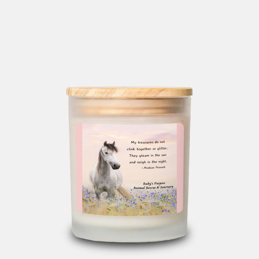 Ruby's Purpose Arabian Proverb Candle Frosted Glass (Hand Poured 11 oz)
