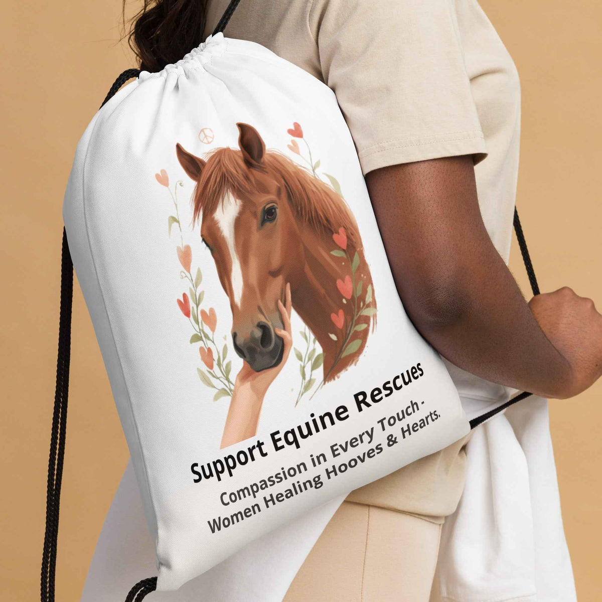 Supporting Equine Rescue Drawstring bags