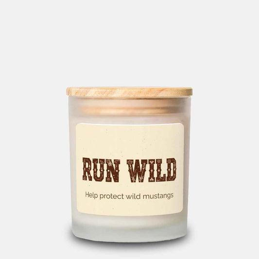 Run Wild Candle Frosted Glass (Hand Poured 11 oz)