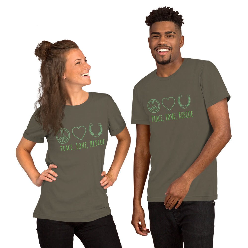 Peace, Love, Rescue - Unisex T-Shirt
