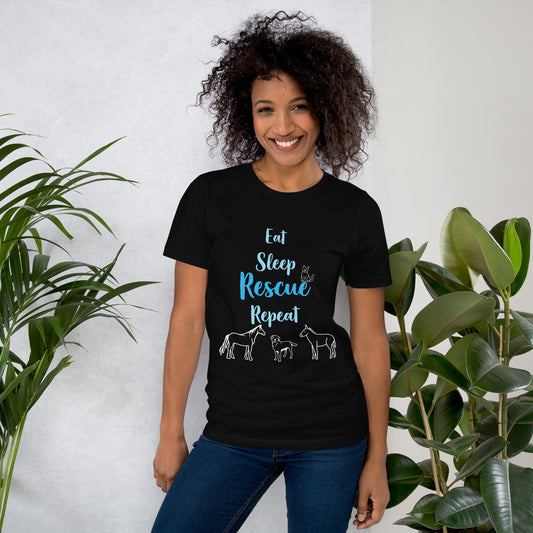 Eat, Sleep, Rescue, Repeat Unisex t-shirt