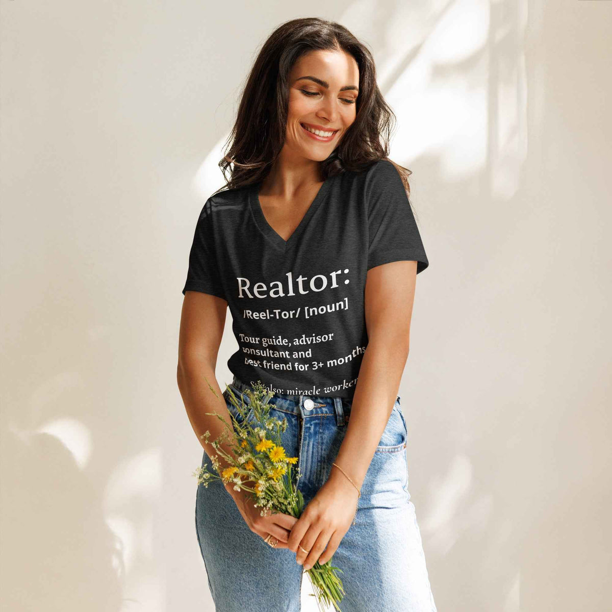 Realtor: Noun Women’s relaxed v-neck t-shirt