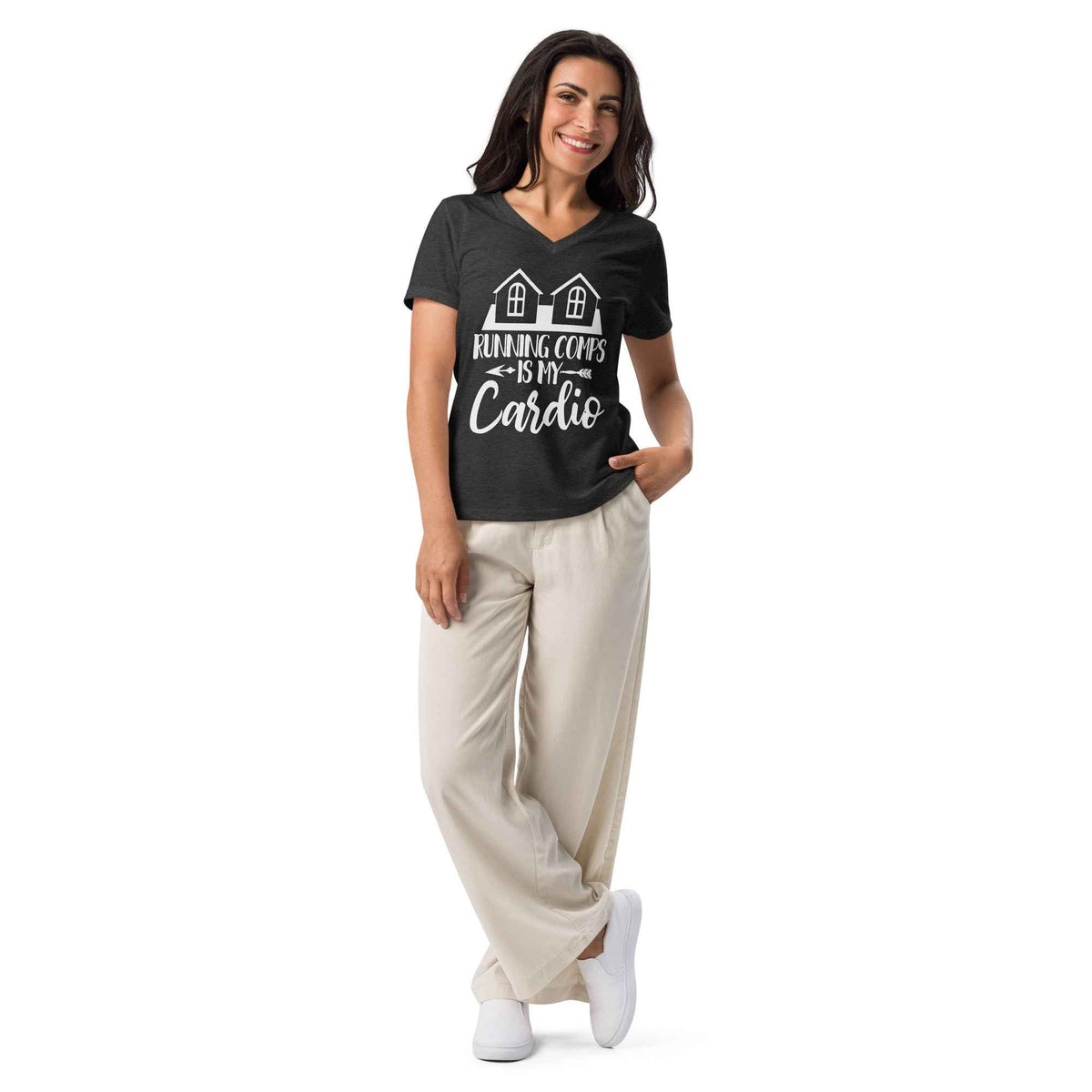 Running Comps is My Cardio (Realtor) - Women’s relaxed v-neck t-shirt