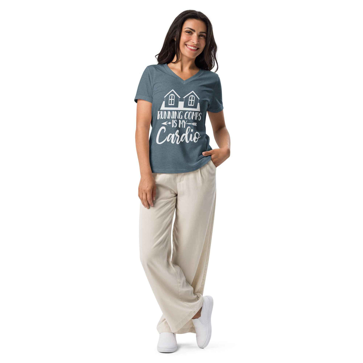 Running Comps is My Cardio (Realtor) - Women’s relaxed v-neck t-shirt