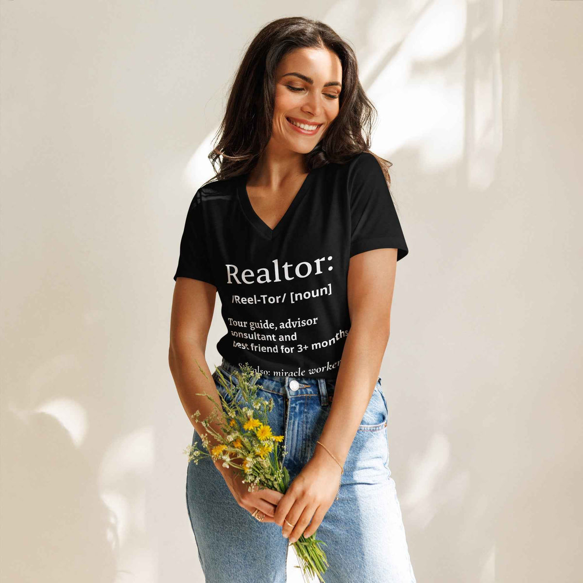 Realtor: Noun Women’s relaxed v-neck t-shirt