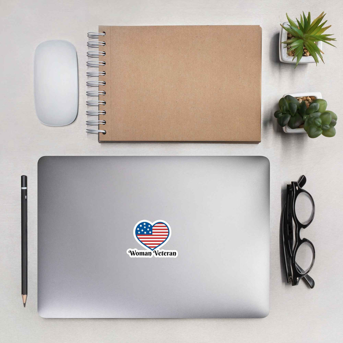 Woman Veteran - Bubble-free stickers - Redhead Creations