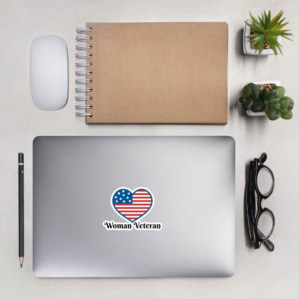 Woman Veteran - Bubble-free stickers - Redhead Creations
