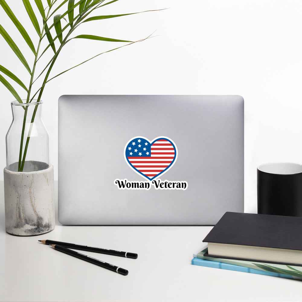 Woman Veteran - Bubble-free stickers - Redhead Creations